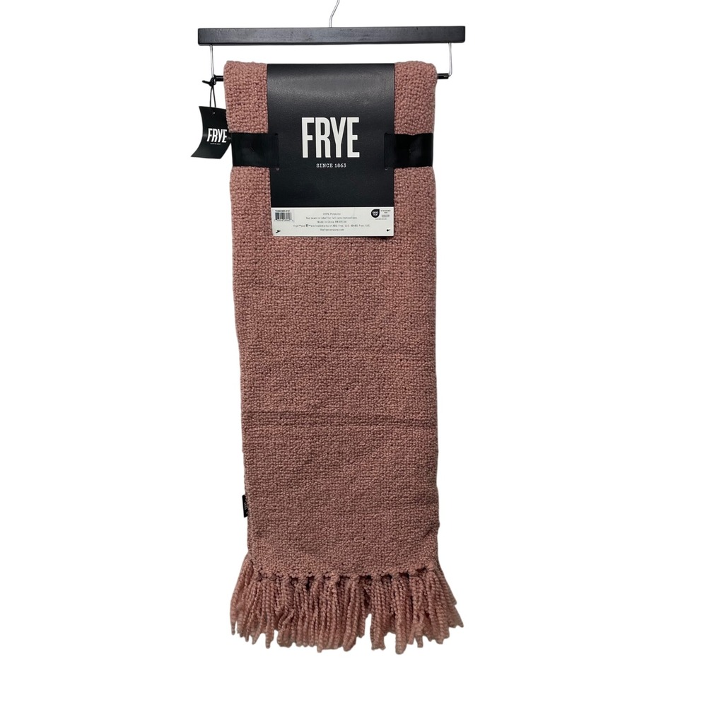 Frye Oversized Boucle Throw Fringe Rose Pink 50x70 Blanket TH5923MR-9101 NEW